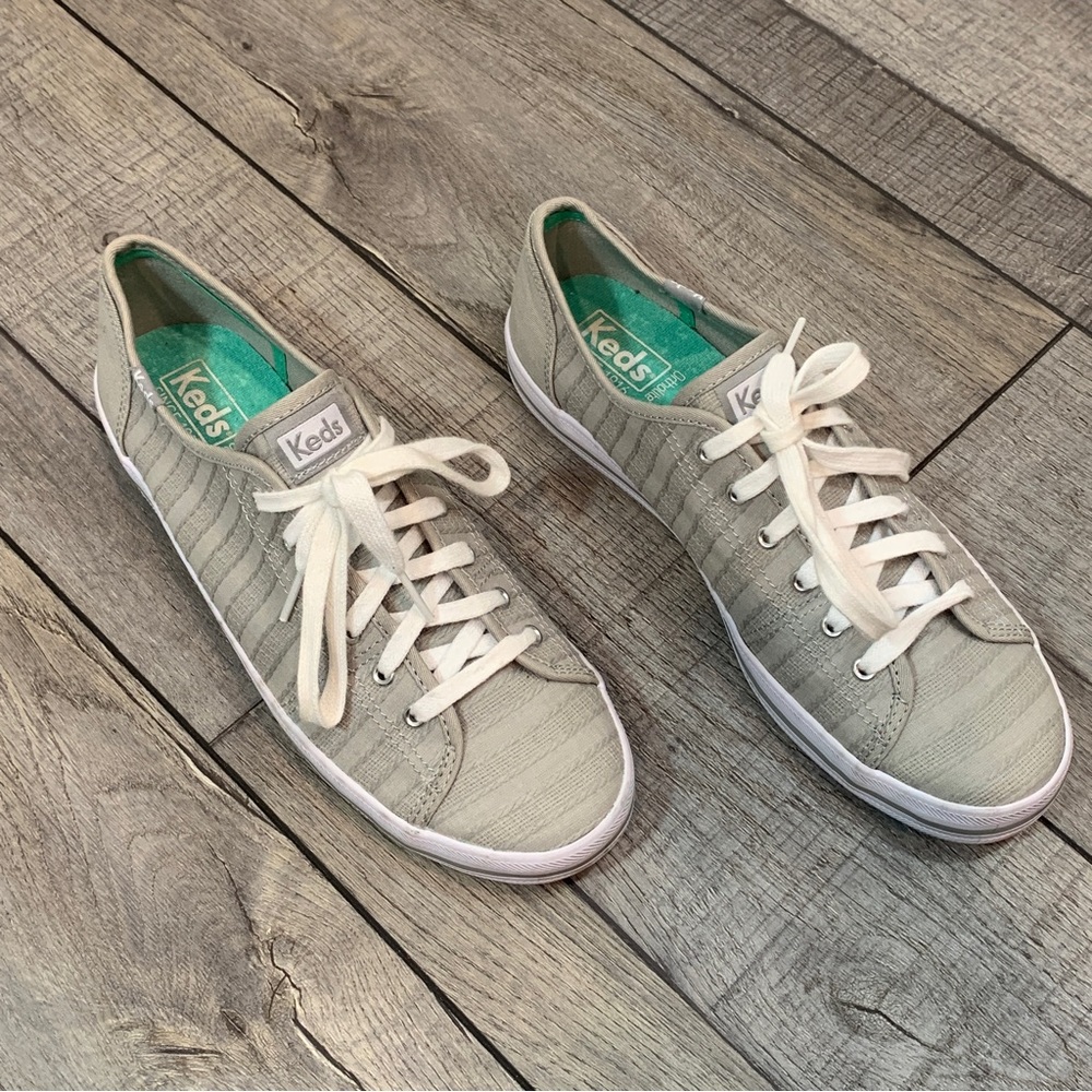 Keds Women's Kickstart Gray Slub Stripe Fashion Sneaker